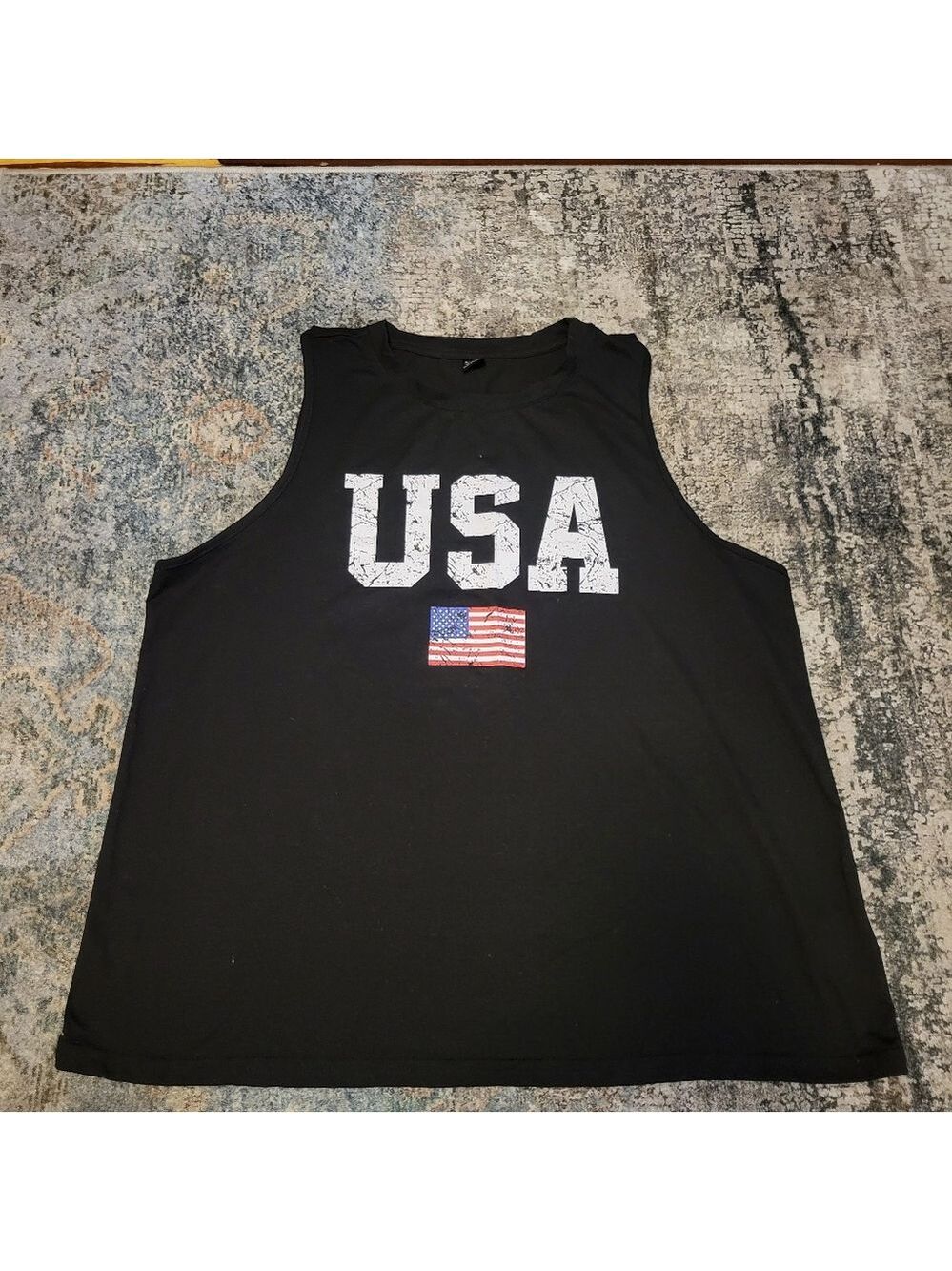 Shein Size XL Black USA Tank Top
